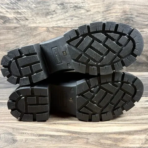 NEW Steve Madden 9.5M Hutch Stretch Lug Sole Chelsea Boots Black Faux Leather - Picture 7 of 10